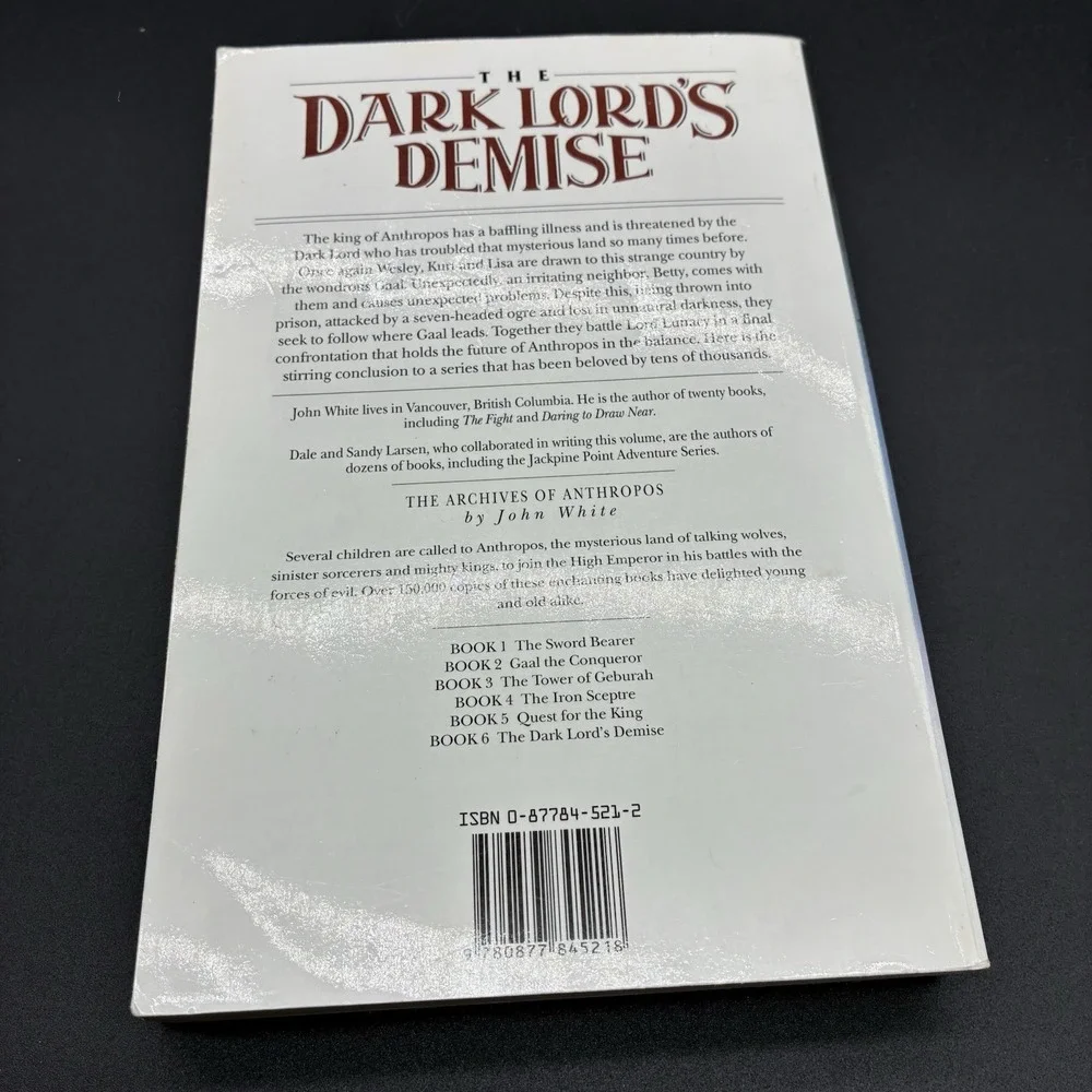 The‎ Dark Lord's Demise Archives of Anthropos Vol 6 2001 Paperback Fantasy Book